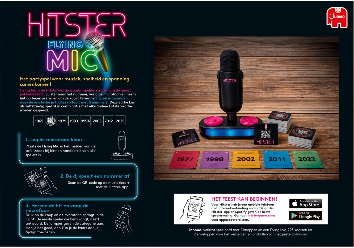 Jumbo Hitster Flying Mic – Nederlandstalig Muziekspel – Partyspel met Microfoon – Actiespel — afbeelding 5