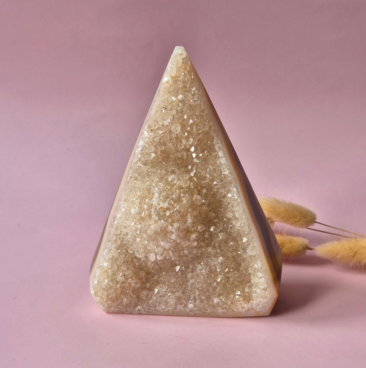 Druzy Grijze Agaat Diamant Staande Edelsteen Kristal - 815g