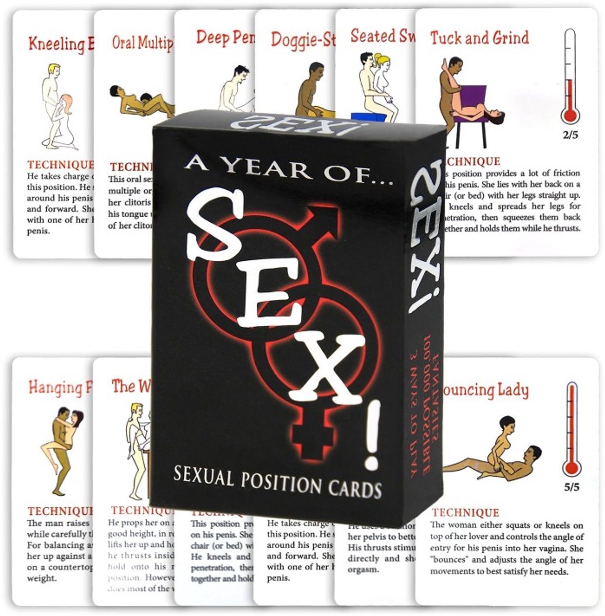 Intiem Cadeau - Kamasutra kaarten - spel - Koppel spellen - A Year of Sex Kaartspel - Erotiek