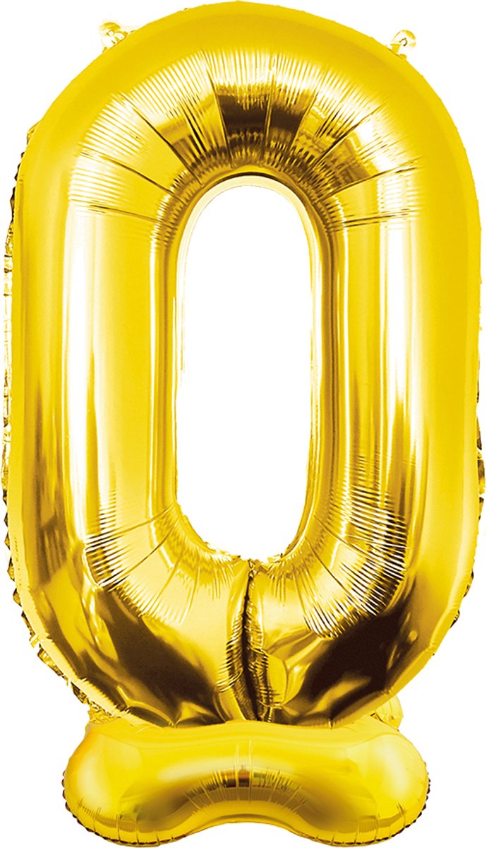 150cm XXL folieballon - Zelf staand - Cijfer 0 - Staande cijferballon - Goud