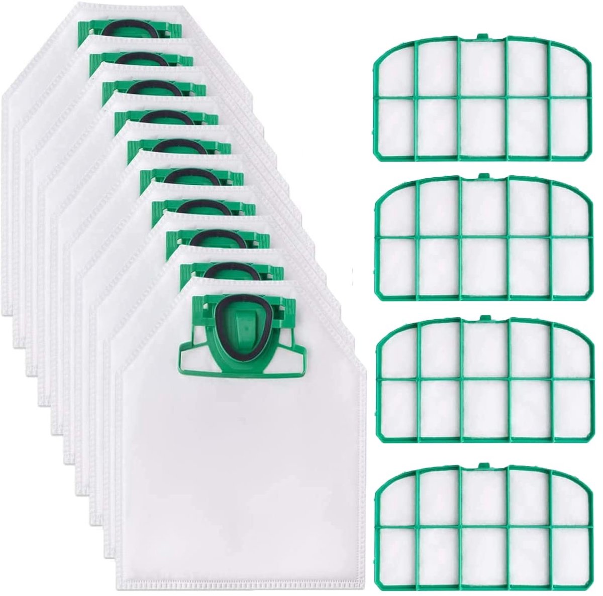Dailygoods- Reservefilterset 9 Stuks - Vervanging voor Vorwerk Kobold VK200/VK220 - 5 Lagen Microvezel - Geurstaafjes - Wasbaar en Herbruikbaar - Stofzuigerzakken