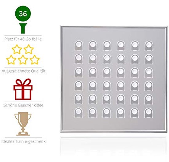 Golfballenrek - Vitrine Display - Golfballen Tonen - Handgemaakt in Duitsland - 36 Golfballen - Aluminium — afbeelding 2