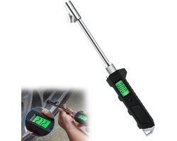 Digitale bandenspanningsmeter met oppompfunctie — Robuuste bandenspanningsmeter — Display met achtergrondverlichting — Duurzaam, in twee richtingen draaibaar ventielmondstuk — LED-zaklamp — Geschikt voor vrachtwagens, motorfietsen en campers