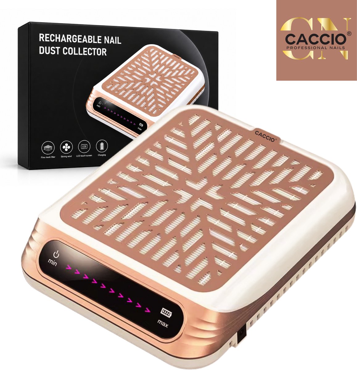 Nagelstofafzuiger - Afstofzuiger - Nail Dust Collector 16 - Draadloos Oplaadbare Stofzuiger Voor Nail Salon -Nagels Acrylnagels - Nepnagels - Gelnagels - Elektrische nagelstofzuiger - Tafelafzuiging - met filter - Manicure/Pedicure Handen en Voeten