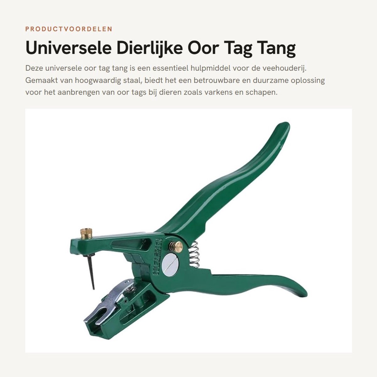 Dailygoods- Oor Tag Tang - Hoogwaardig Staal - Antislip Handvat - Reservepin - Corrosiebestendig - Lichtgewicht 255 g - Oorbel Tang