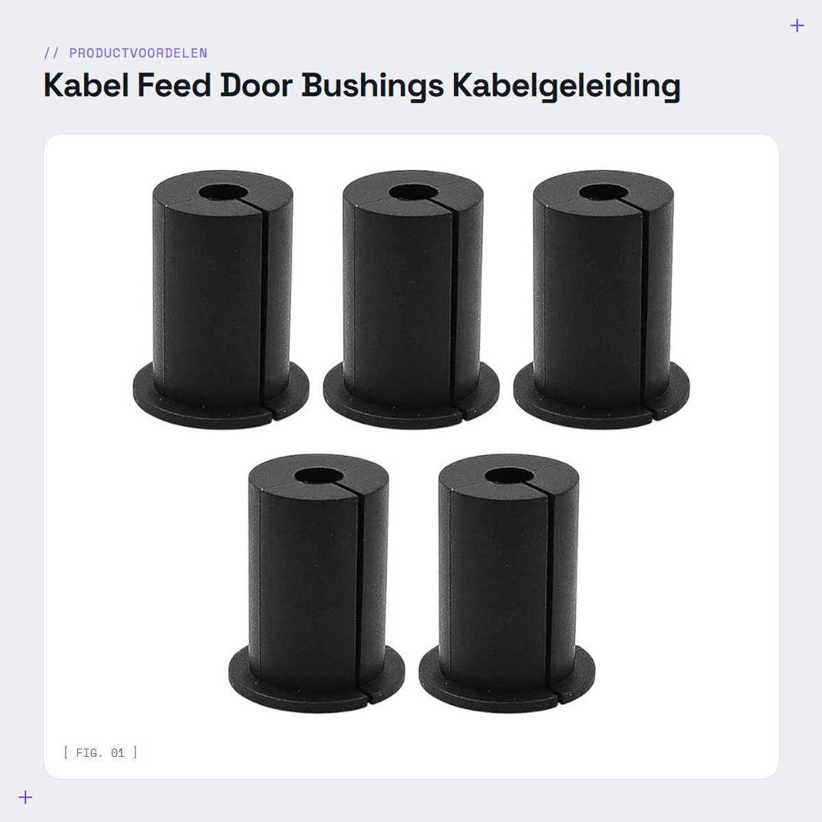 Dailygoods- Kabeldoorvoer Set - 5 Stuks - Zwarte Kabeldoorvoertules - Rubber - Duurzaam - Geschikt voor Laagspanningskabels - Kabelgrommet