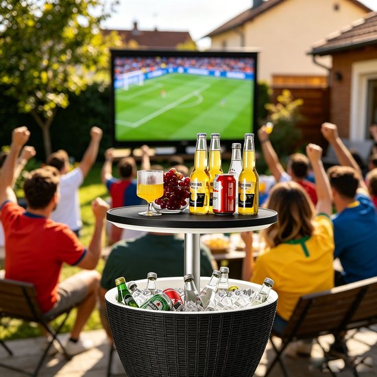 KOMFOTTEU 3 in 1 Coolbar Partytafel bijzettafel - Koel Boks 30 L - Koelbox in hoogte verstelbar - Koeltafel voor terras, party, zwembad, camping van komfotteu — afbeelding 3