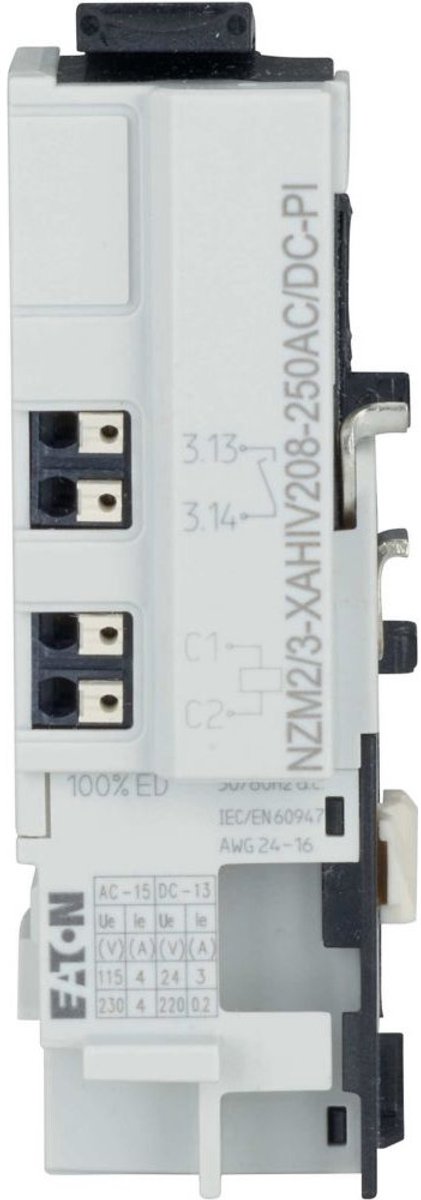 Eaton Werkstroomvrijgave voor NZM2/3, 1 voorijlend hulpcontact, 2S, 208 – 250 AC/DC, push-in-klemmen, 189815