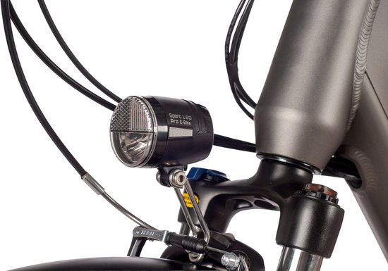 saxxx Comfort Plus 4.0 - 26 inch elektrische stadsfiets - actieradius tot 90 km - 95% voorgemonteerd - voorwielmotor - 36V 418Wh accu - Shimano 7-speed naafversnelling - LCD-display- Zilvergrijs mat van Saxxx — afbeelding 4