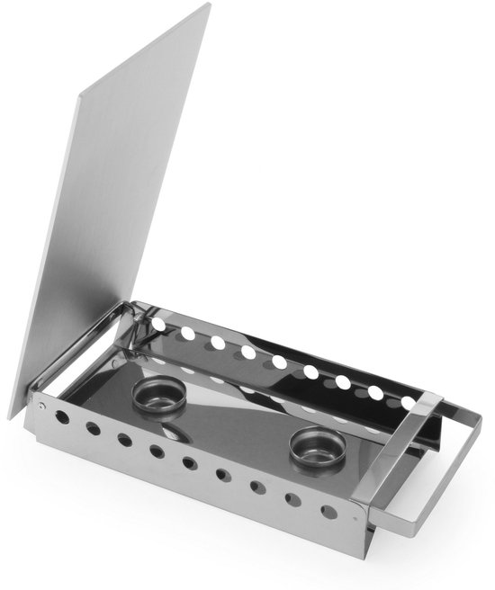 HENDI Schotelwarmer - 2-pits - roestvast staal - krasbestendig - 330x180x65 mm — afbeelding 2