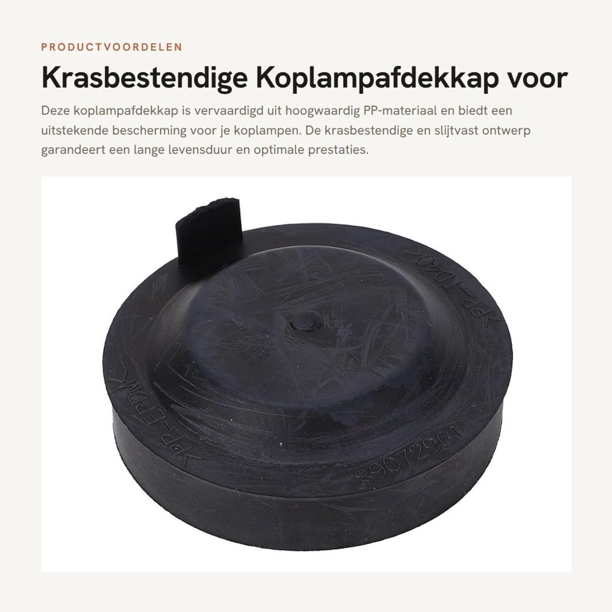 Dailygoods- Stofkap Krasbestendig - Koplampafdekkap - Slijtvast PP-Materiaal - Lange Levensduur - Bescherming tegen Krassen - Compatibel met OE 7701047183/89001960 - Koplampafdekking