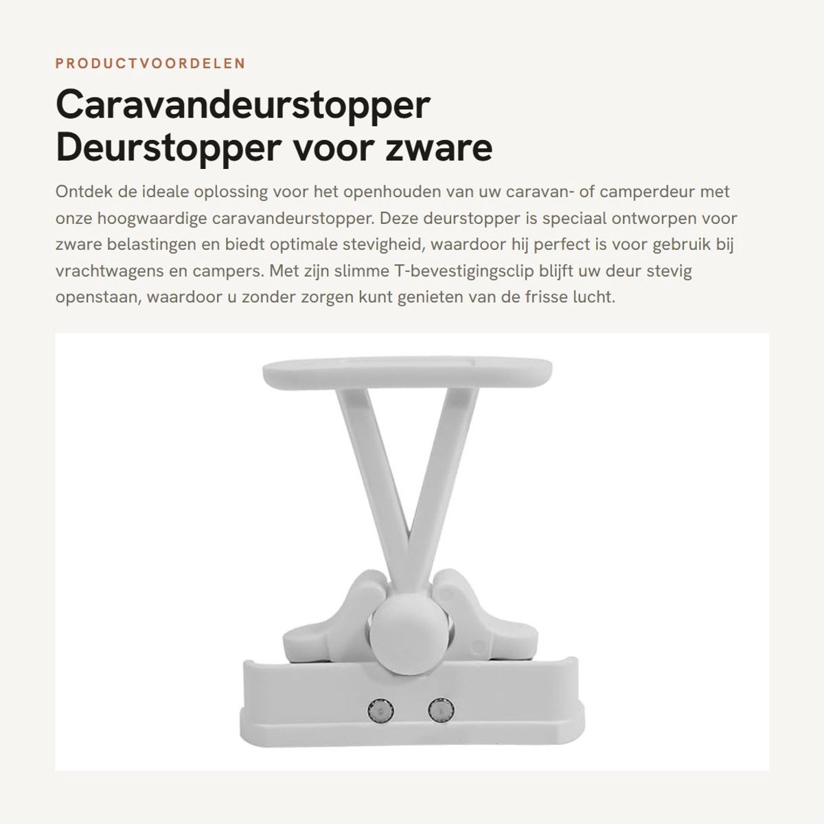 Dailygoods- Deurstopper voor zware belastingen - Deurbuffer - Deurvastzetter - Deurstopper voor campers - Deurstopper met veer - T-bevestigingsclip - Deurbeschermer