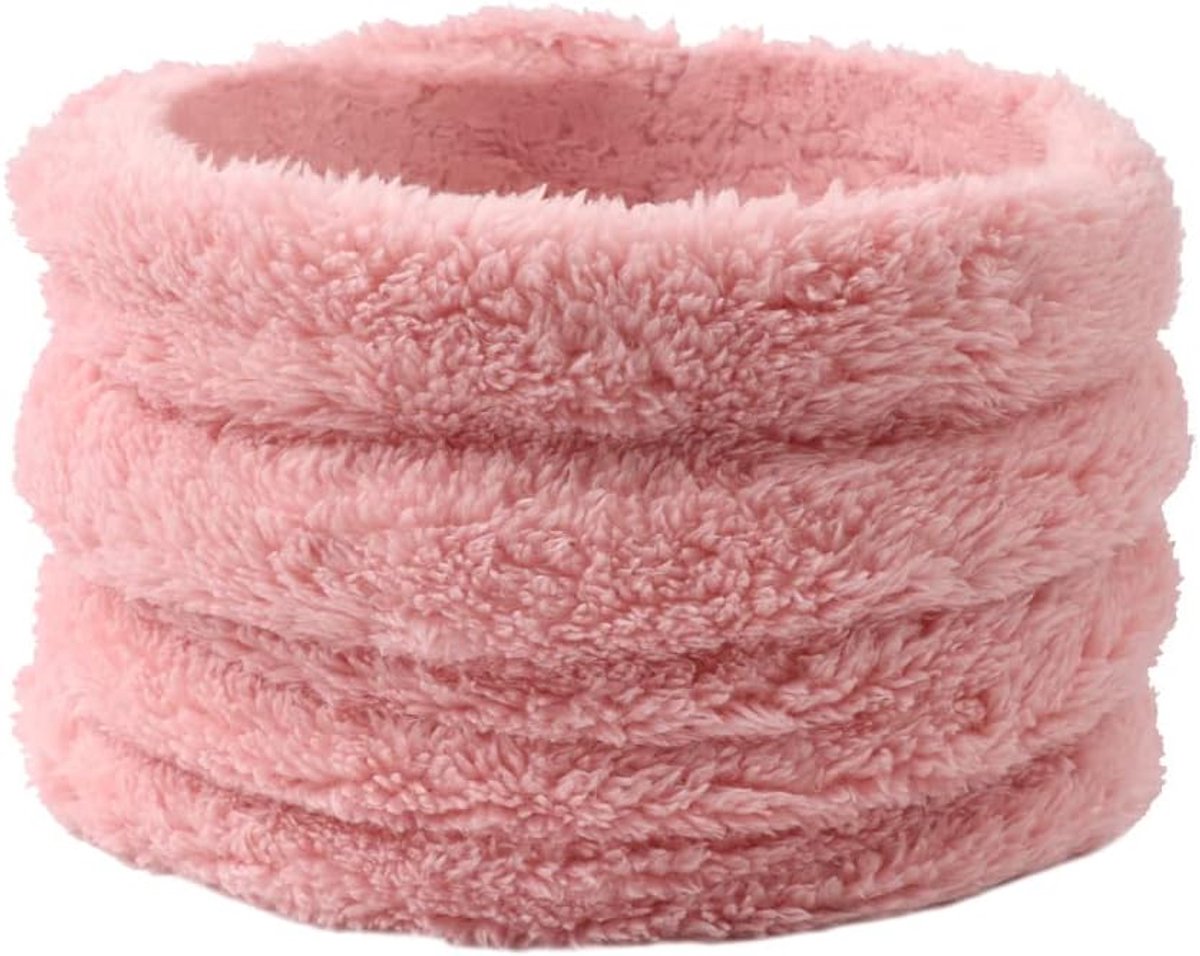 Winter Sjaal - Loop Sjaal - Warm Blijven - Dubbellaags Fleece - 24 cm Breed - Zwart
