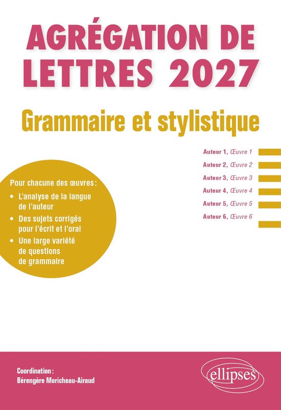 Grammaire et stylistique. Agrégation de Lettres 2027 - cover