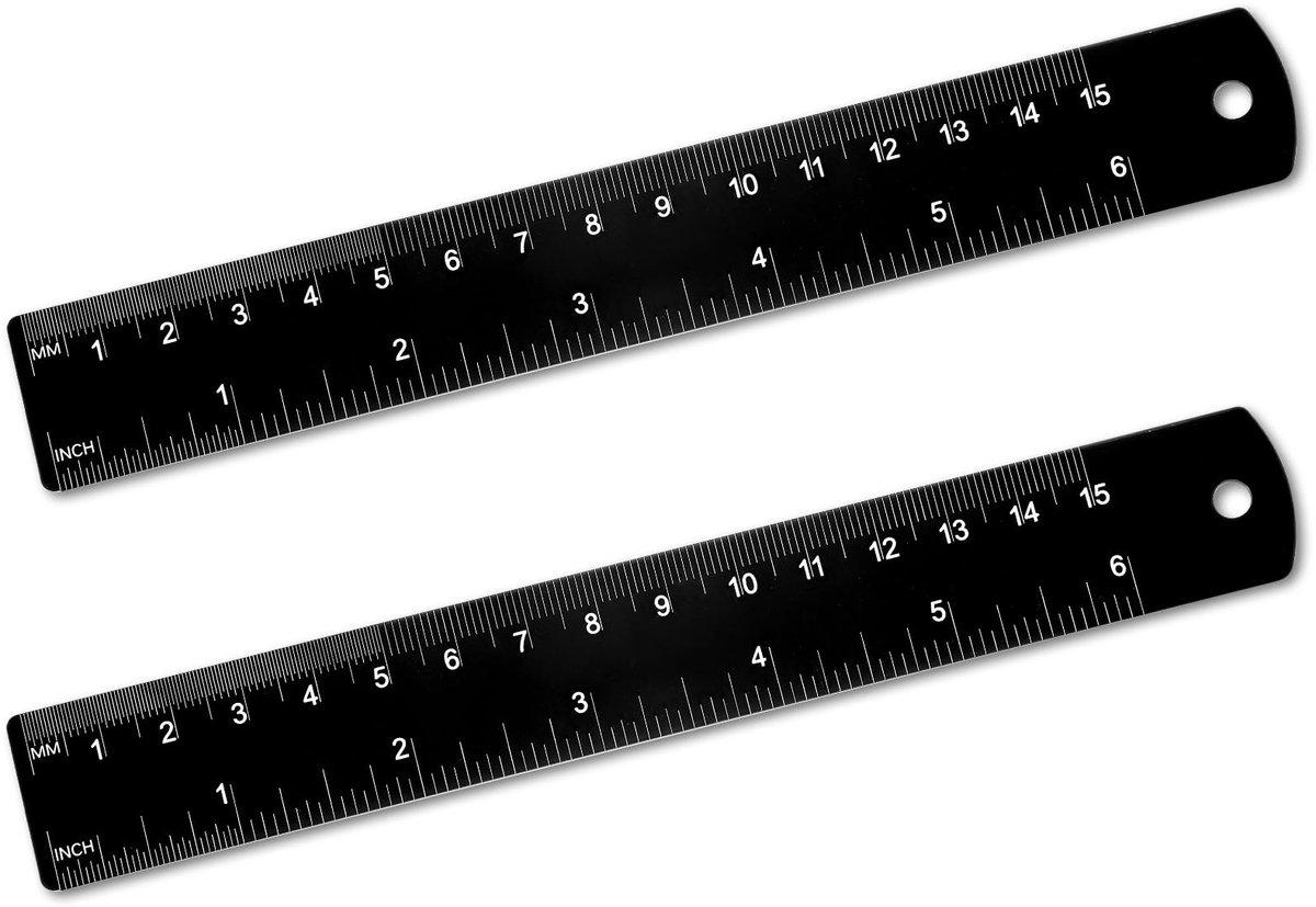 Dailygoody - Metalen liniaal - 6 inch - Duurzaam en nauwkeurig - Aluminium legering - Metrische regelset - Geschikt voor studenten en professionals