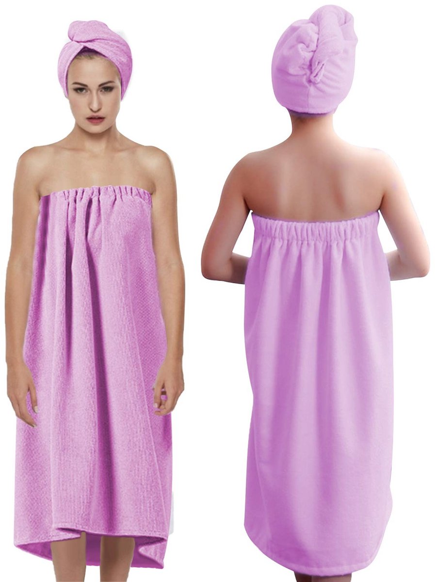 Dailygoods - Dailygoody - Badhanddoek - Sneldrogend - Licht Paars - Absorberend - Zacht en comfortabel - Geschikt voor dames - 70 cm x 70 cm