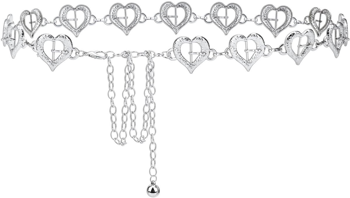 Dailygoods - Dailygoody - Plus Size Kettingriem - Verstelbare Tailleketting - Stijlvol Accessoire - Zilver - Ideaal voor Kleding - Comfortabele Draagervaring - Per...