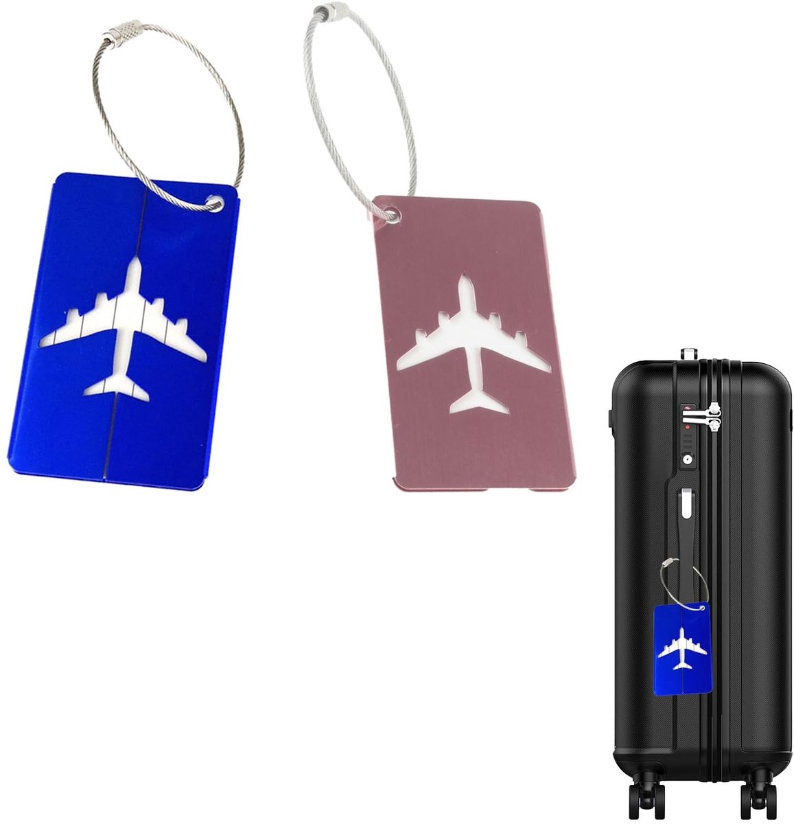 Dailygoody - Kofferhanger vliegreizen - Set van 2 kofferhangers - Compact en lichtgewicht - Adreslabels voor koffers - Perfect voor cruises en vakantie