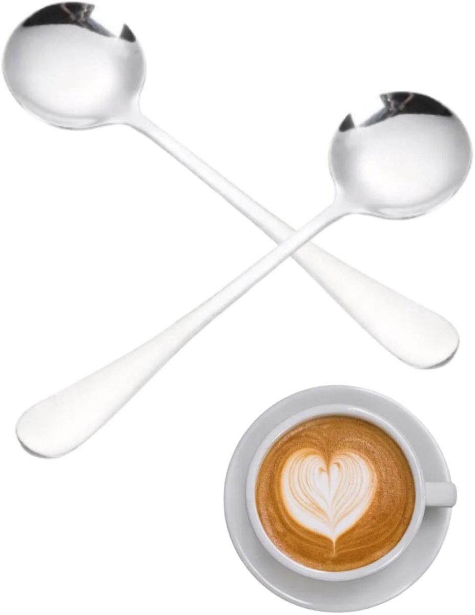 Dailygoody - Ronde Lepel Bestek - Roestvrij staal - Vaatwasserbestendig - Zilver - Soep Lepel - Eetlepel - Modern design - Geschikt voor dagelijks geb