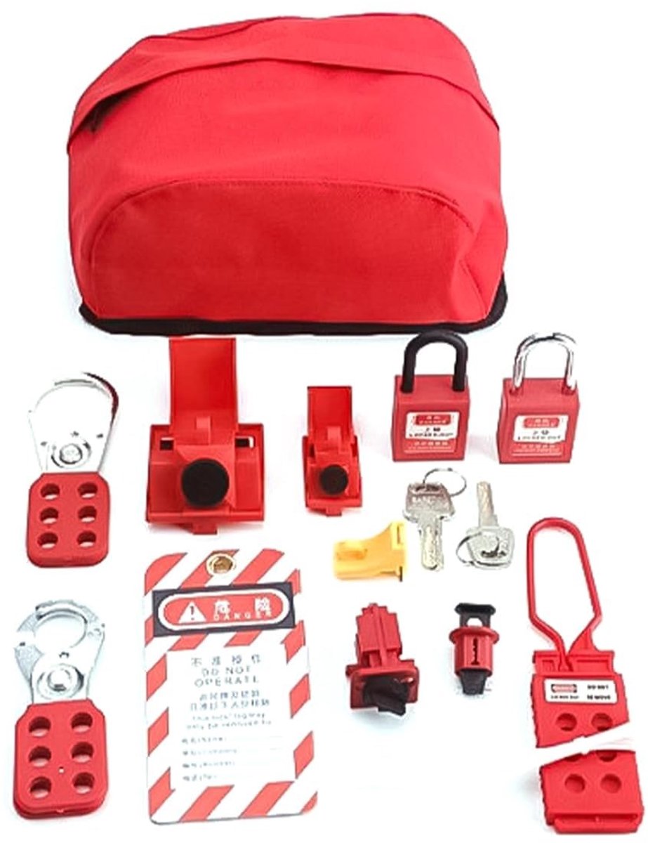 Dailygoody - Lockout-tagoutkit - Veiligheidsslothangslot - Compleet voor elektriciens - Voor industriële toepassingen - Veiligheidsslot - Inclusief ta