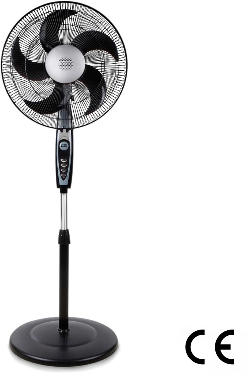 Staande ventilator met 5 vleugels, 3 snelheden, 60 W vermogen, 60 W,
