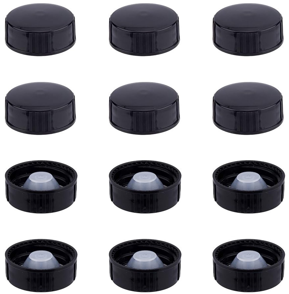 Dailygoody - Poly Seal Schroefdoppen - 40 Stuks - Ideaal voor Flessen - Zwart - Geschikt voor Essentiële Olie - Binnendiameter 32 mm - Hoge Kwaliteit