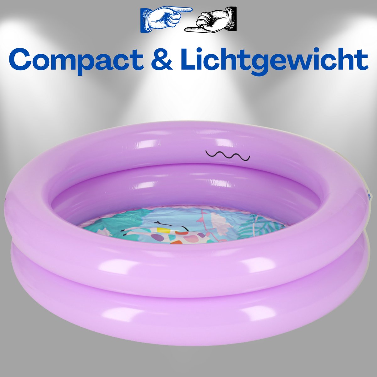 Bestway Opblaasbaar Kinderzwembad 61 cm - Rond Baby Zwembad met Kleurrijke Print, Peuter Badje voor Tuin en Balkon, PVC Paddling Pool met 2 Luchtkamers, Speelgoed 2 jaar, Speelgoed 3 jaar, Compact Opblaasbad voor Waterpret Buiten - Met Ebook — afbeelding 6
