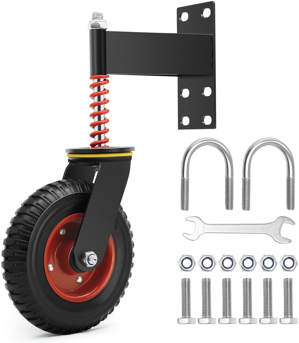 Dailygoods - Dailygoody - Heavy Duty Deurwielen - 250 kg Laadcapaciteit - 360° Draaibaar - Zwart - Voor Houten en Metalen Deuren - Met Schokdemper