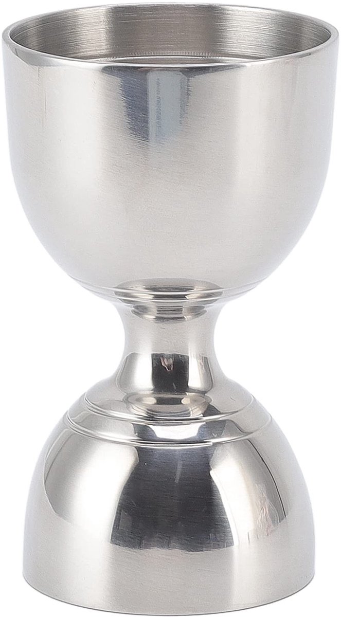 Dailygoods - Dailygoody - Jigger voor Bartenden - Cocktail Jigger - Roestvrij Staal - 60/30ml - Maatbekers - Geschikt voor Thuisgebruik - Klassiek Zilver