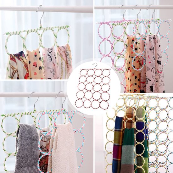 Dailygoods - Dailygoody - Sjaalhanger - Sjaal Organizer - Praktisch en Duurzaam - Gemengde Kleur - Riemenhouder - Georganiseerde Opslag van Sjaaltjes - Geschikt vo van Dailygoods — afbeelding 4