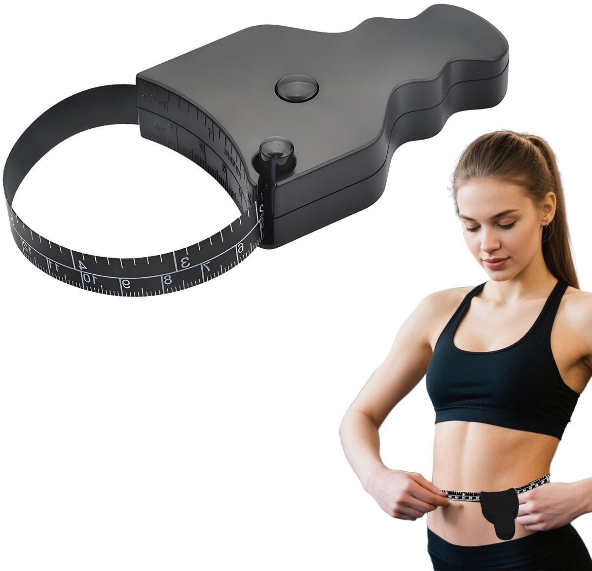 Dailygoods - Dailygoody - Body Tape Measure - Retractable Meetlint - 150 cm - Voor Lichaamsmetingen - Zwart - Precisie en gebruiksvriendelijk - Geschikt voor maatv...