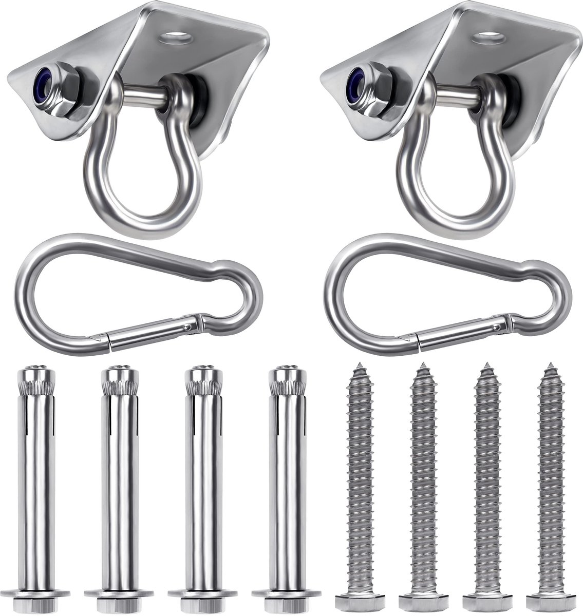 Dailygoods - Dailygoody - Zware Kwaliteit Schommelhaken - Roestvrijstalen Swivel Plafondhaken - 450 kg Belasting - Perfect voor Yoga en Hangmatstoelen - Voor Beton...
