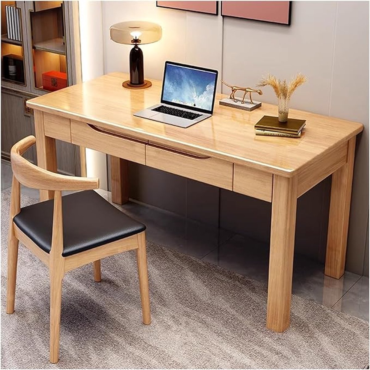 Computertafel 120x55x75 cm – Modern Bureau voor Thuiswerk & Studie – Houten Computerbureau met Ruim Werkblad – Minimalistisch Home Office Bureau Wit