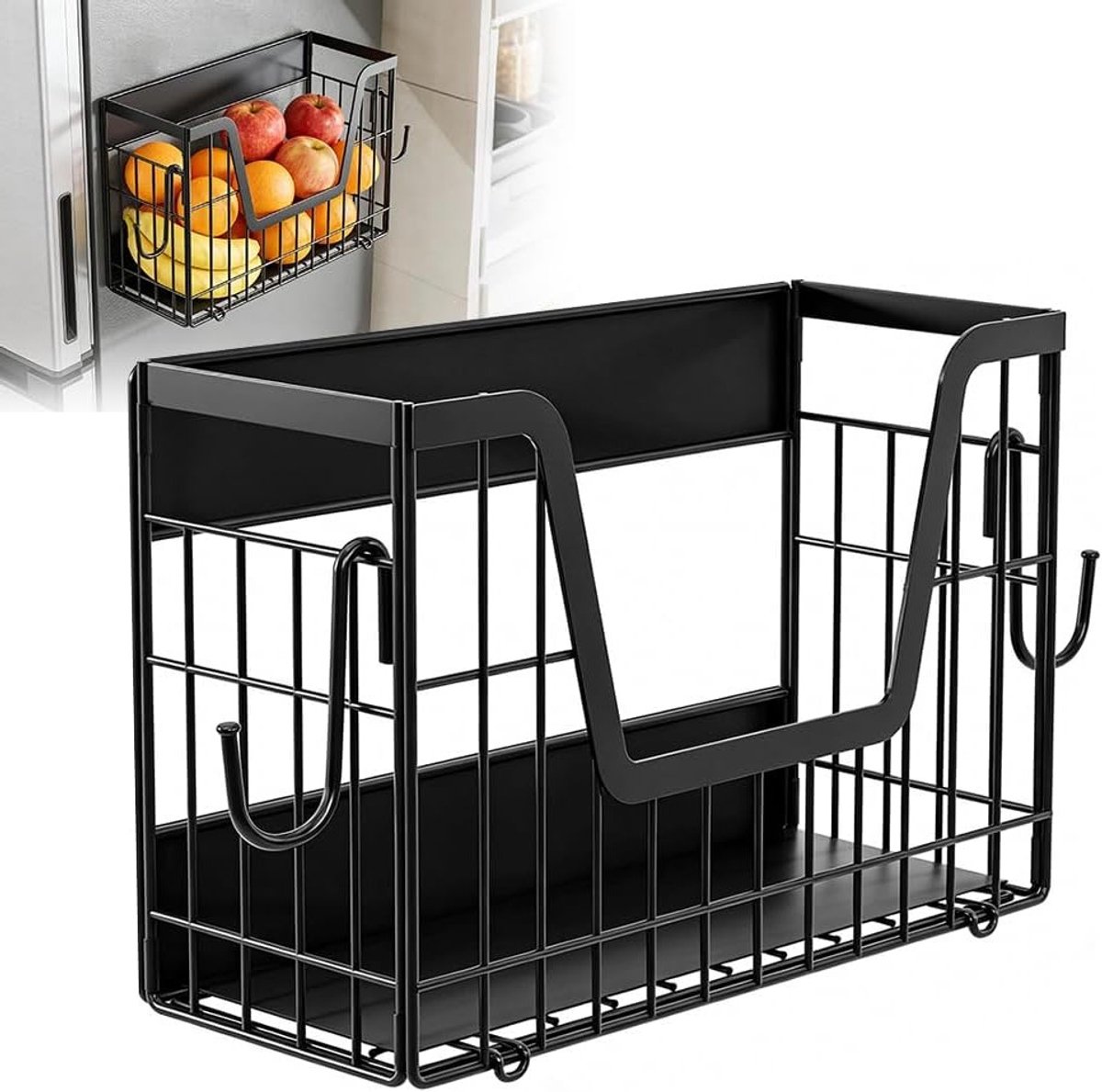 Magnetische Fruitmand en Keukenrek, Sterke Magnetische Organizer voor Koelkast, Opslag voor Fruit, Groenten en Keukenbenodigdheden