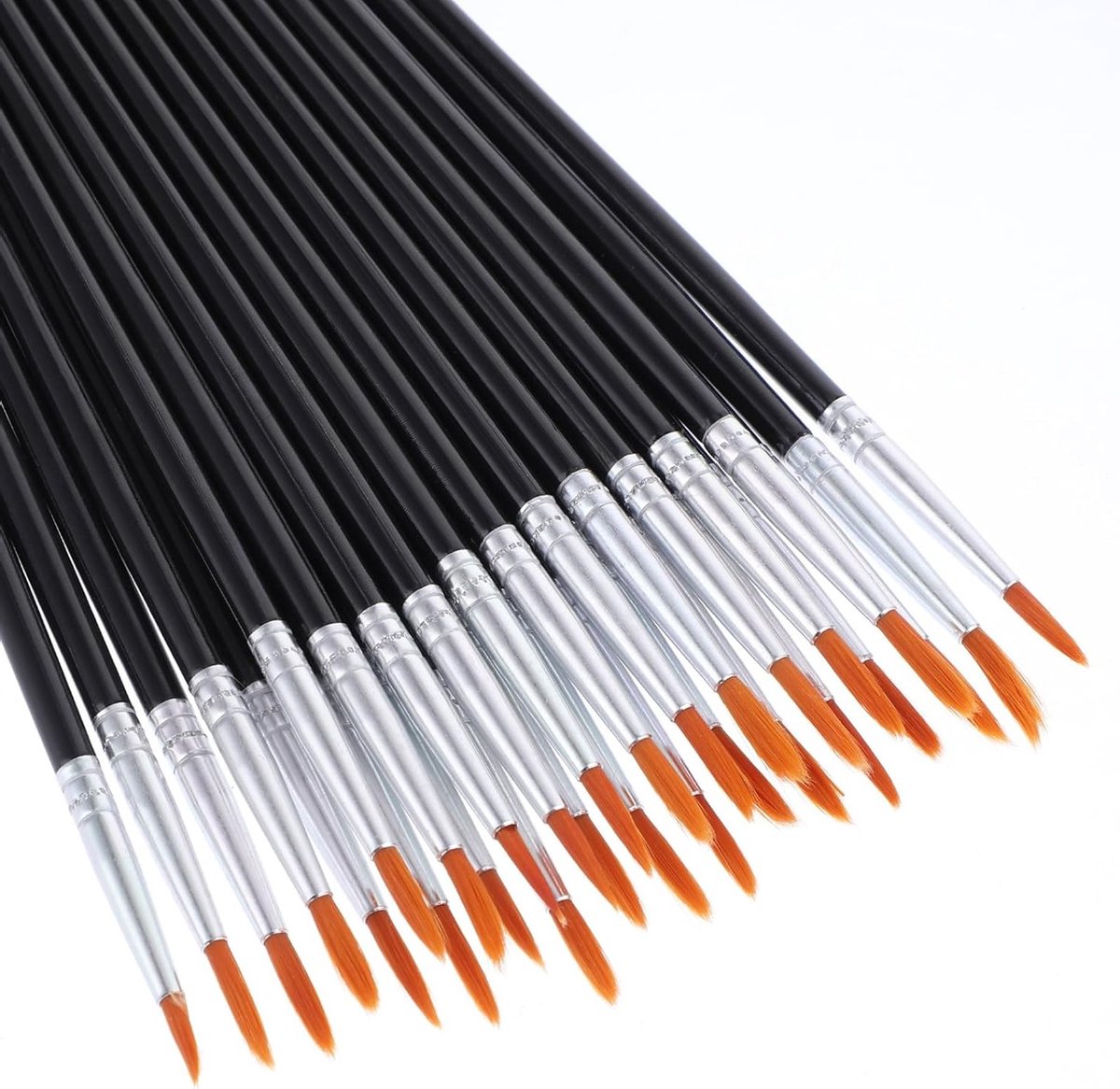 30-delige kwastenset voor kinderen, ronde en puntige nylon haar kwasten voor acrylverf en schilderen