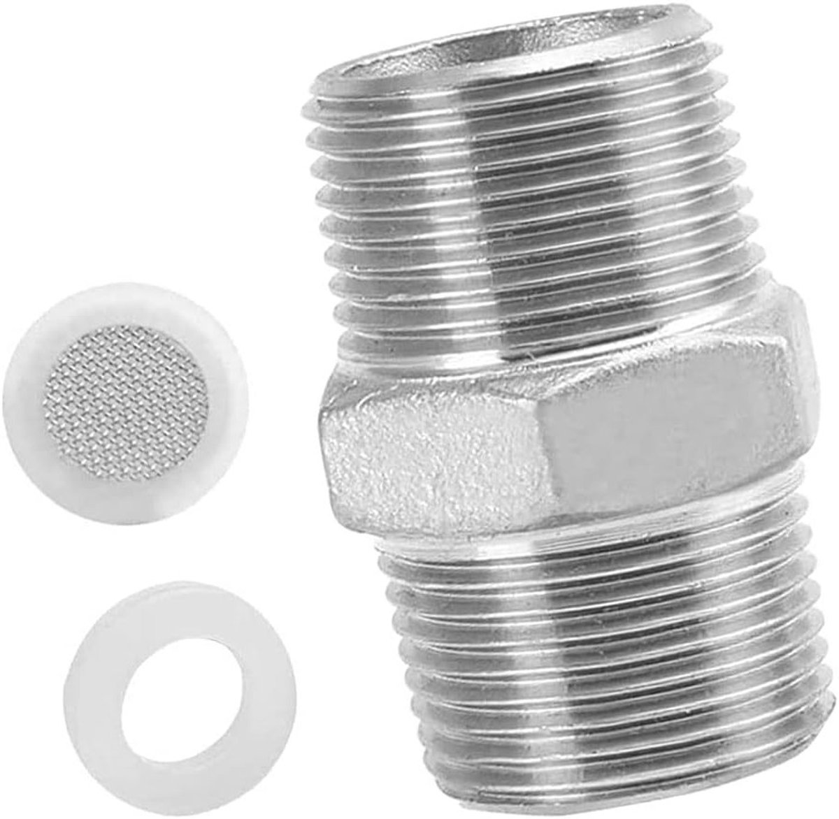 Verlengslang voor Douche met Draadadapter en 1 Beluchterfilter - RVS 1.2 cm - Inclusief 1 Dichting