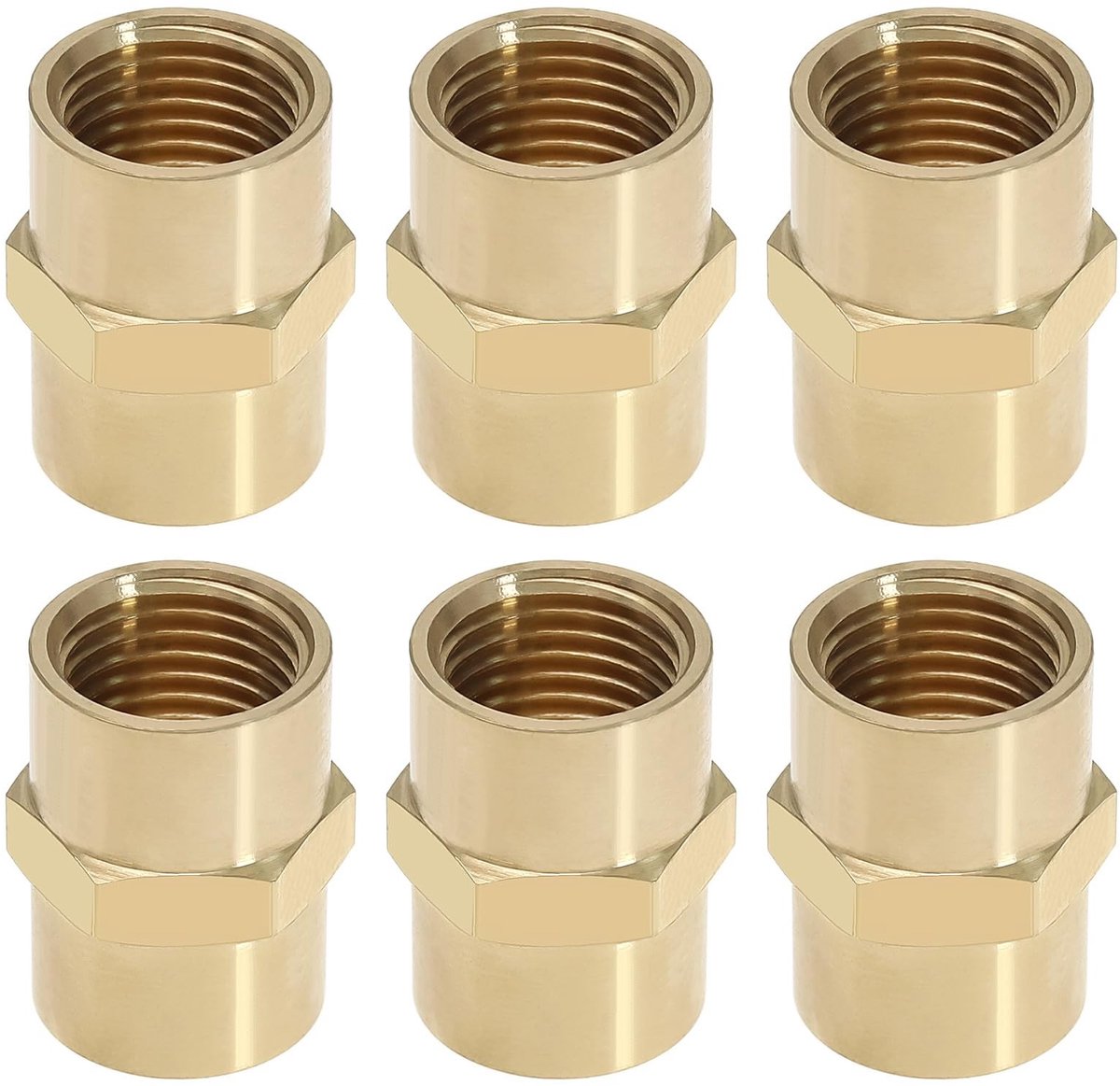 Dailygoods - Dailygoody - Messing Pijp Fitting - Snelle Koppeling - Goud - 1/4 Inch - Duurzaam en Corrosiebestendig - Geschikt voor Lucht Water Olie Brandstof