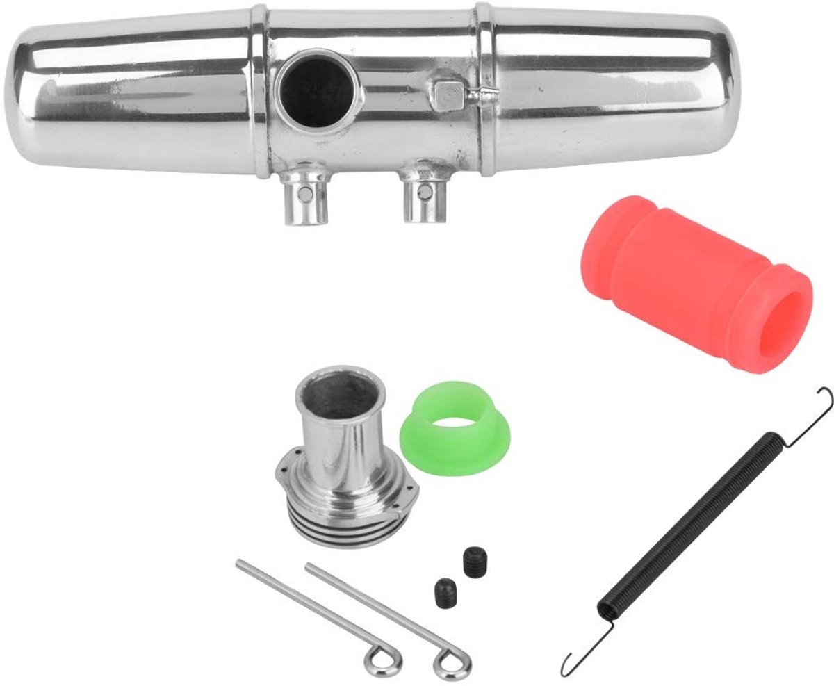 Dailygoods - Aluminium Uitlaatpijp - Dual Uitlaat Systeem - Geschikt Voor Nitro Auto's - Hoge Temperatuurweerstand - Compact Ontwerp