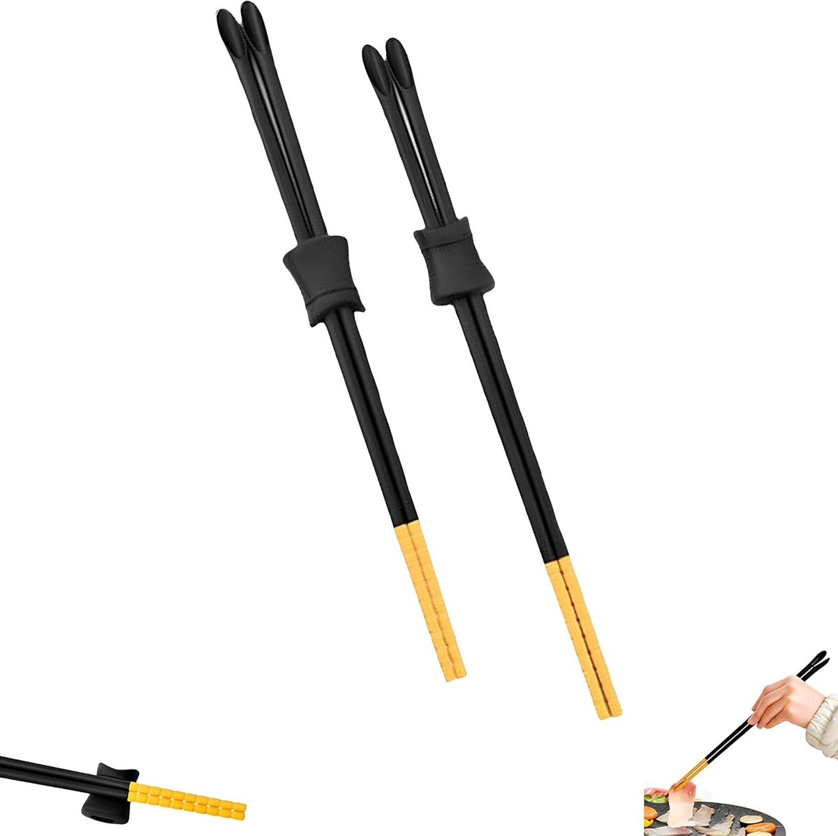 2 Paar Lange Siliconen Eetstokjes van 30,7 cm - Antislip en Warmtebestendig voor Hot Pot, Frituren en Grillen, Ideaal voor Noodles en Aziatische Gerechten