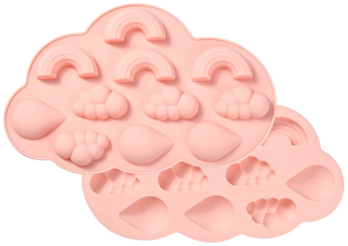 Dailygoods - Dailygoody - 3D Regenboog Wolk Mallen - Cake Decoratie - Siliconen Mold - Roze - Aparte Bakblikken - Chocolade Snoep - Geschikt voor Taarten - 5 Stuks