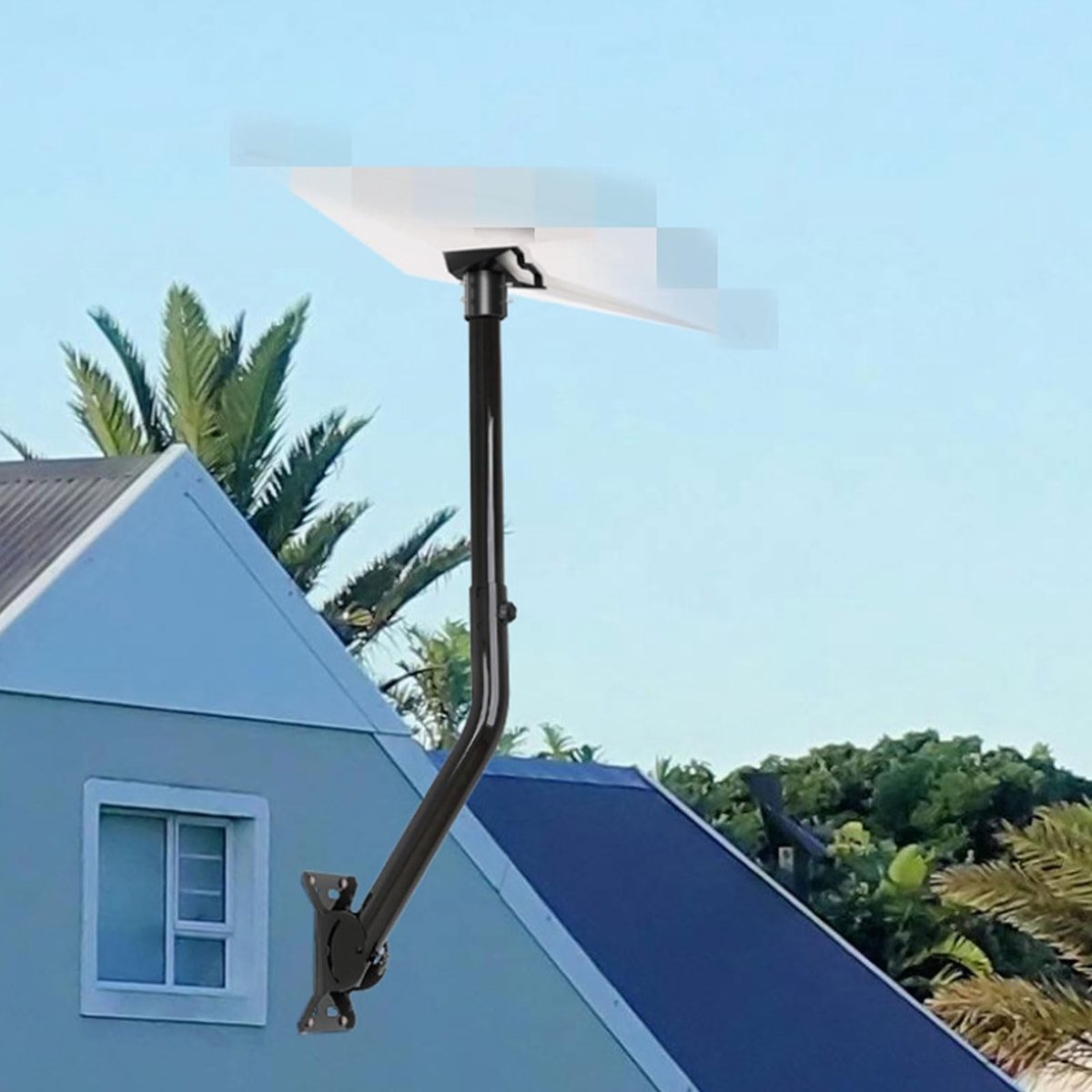 Dailygoods - Dailygoody - V3-montage Aluminium + Staal - Verstelbare Pijpadapter - Duurzaam en Weerbestendig - Geschikt voor Wand en Dak - Antenne Montageset