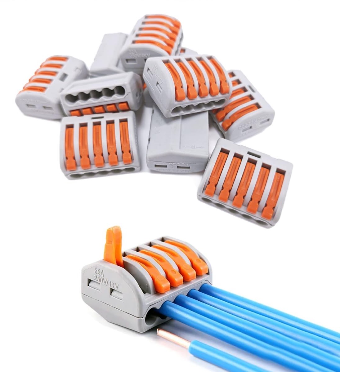 Dailygoods - Dailygoody - Electrical Cable Clips - Kabelbevestiging - 20-delige set - Organiseer jouw kabels - Klemmen voor 5 geleiders - Ideaal voor elektrische i
