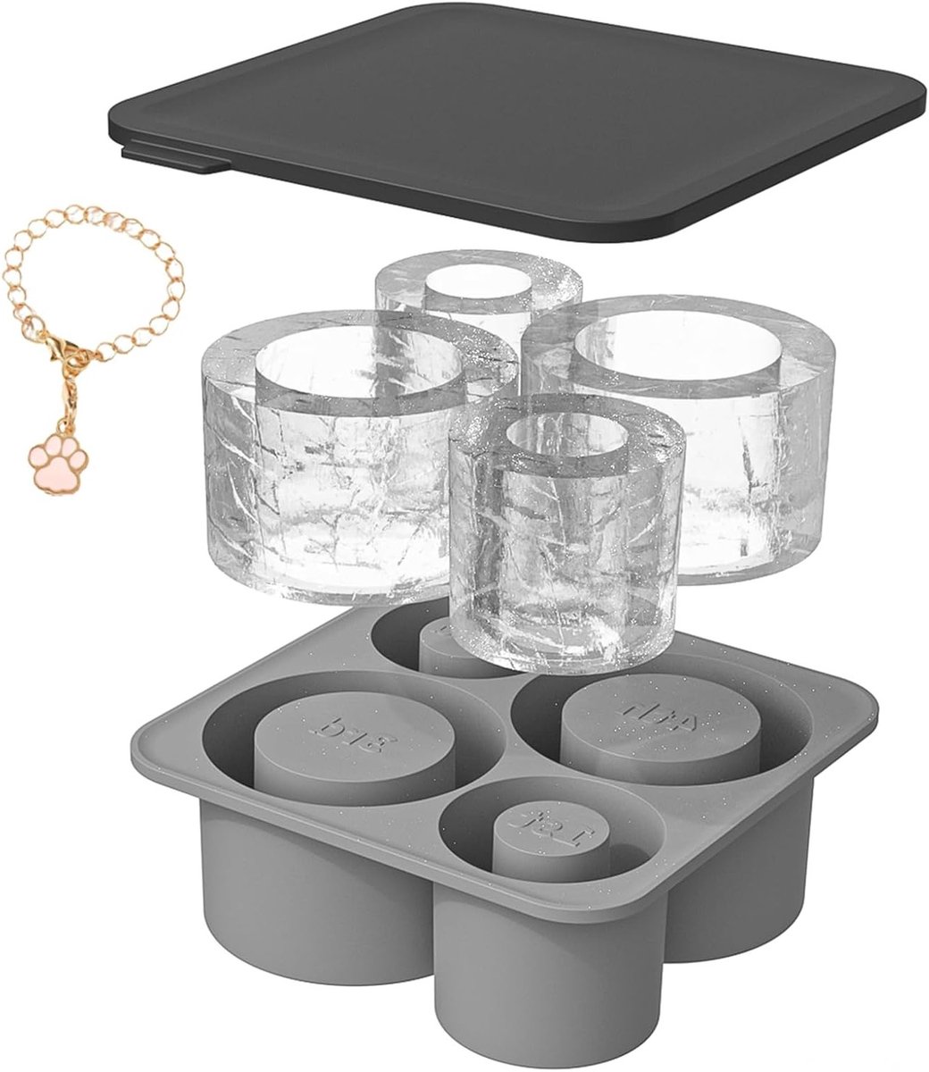Grote Siliconen IJsblokjesvorm met Deksel voor de Vriezer - Herbruikbare IJsblokjes Mould voor Drankjes, BPA-vrij en Perfect voor IJsdrankjes