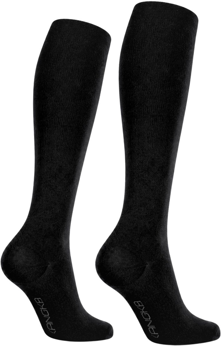 KANGKA® Compressiekousen 20-30 mmHg maat 37-40 (M) - Steunkousen Vliegtuig - Compressie sokken voor Hardlopen Wandelen - Unisex - Zwart