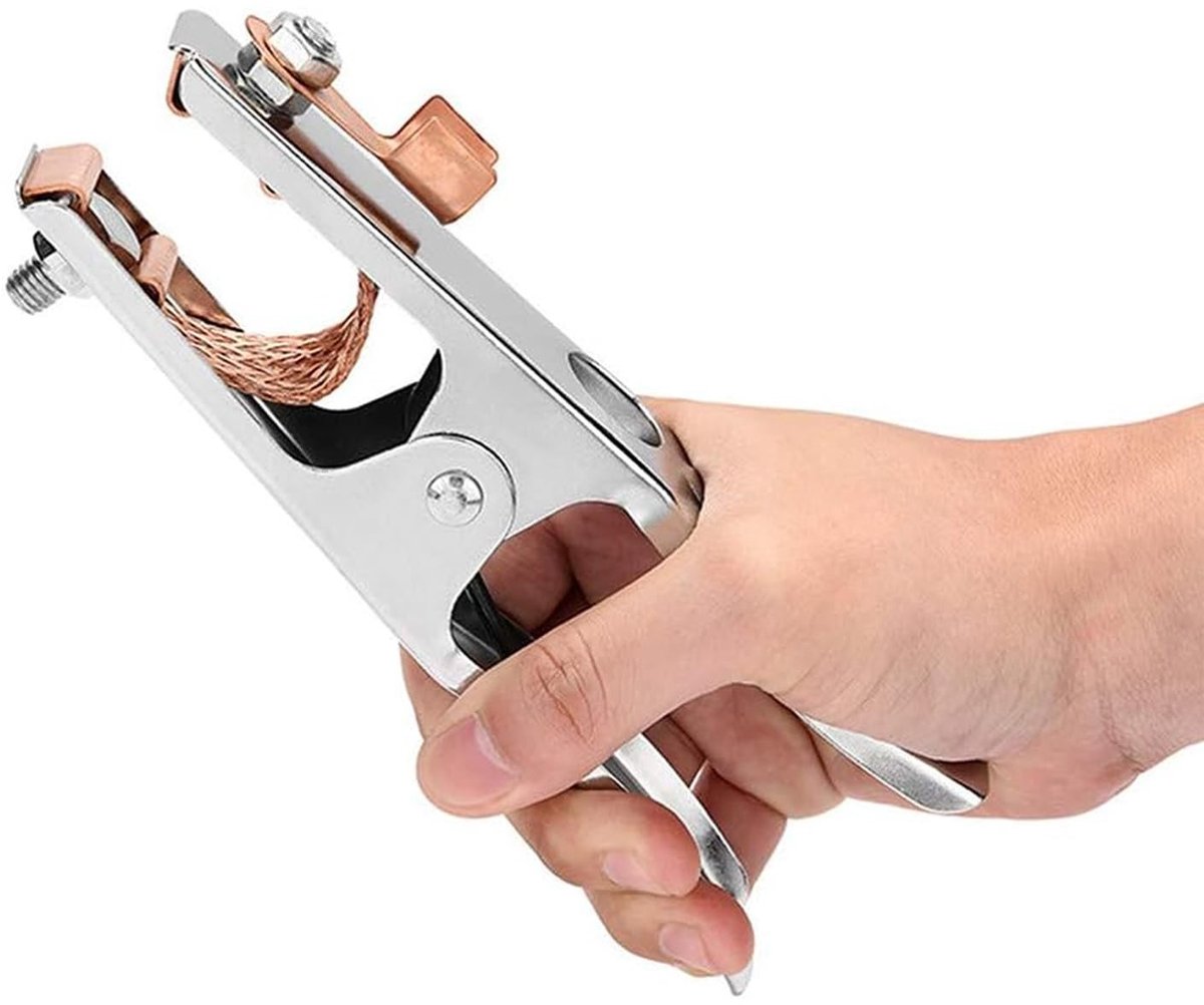 Dailygoody - Massaklem - Massaklem lasklem voor lasapparaat - 175 mm lang - 500 A - Hoogwaardige messing voor optimale geleidbaarheid - Geschikt voor ..