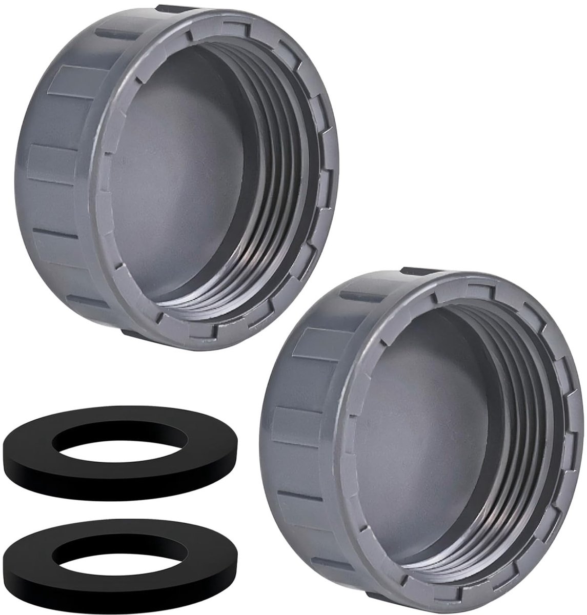 Dailygoody - 50mm Buiten Eindkappen - PVC Pipe Stopper - Duurzaam en Robuust - Grijs - Afvoerbuis Eindkap - Voor Waterdichte Afsluiting - 2 Stuks