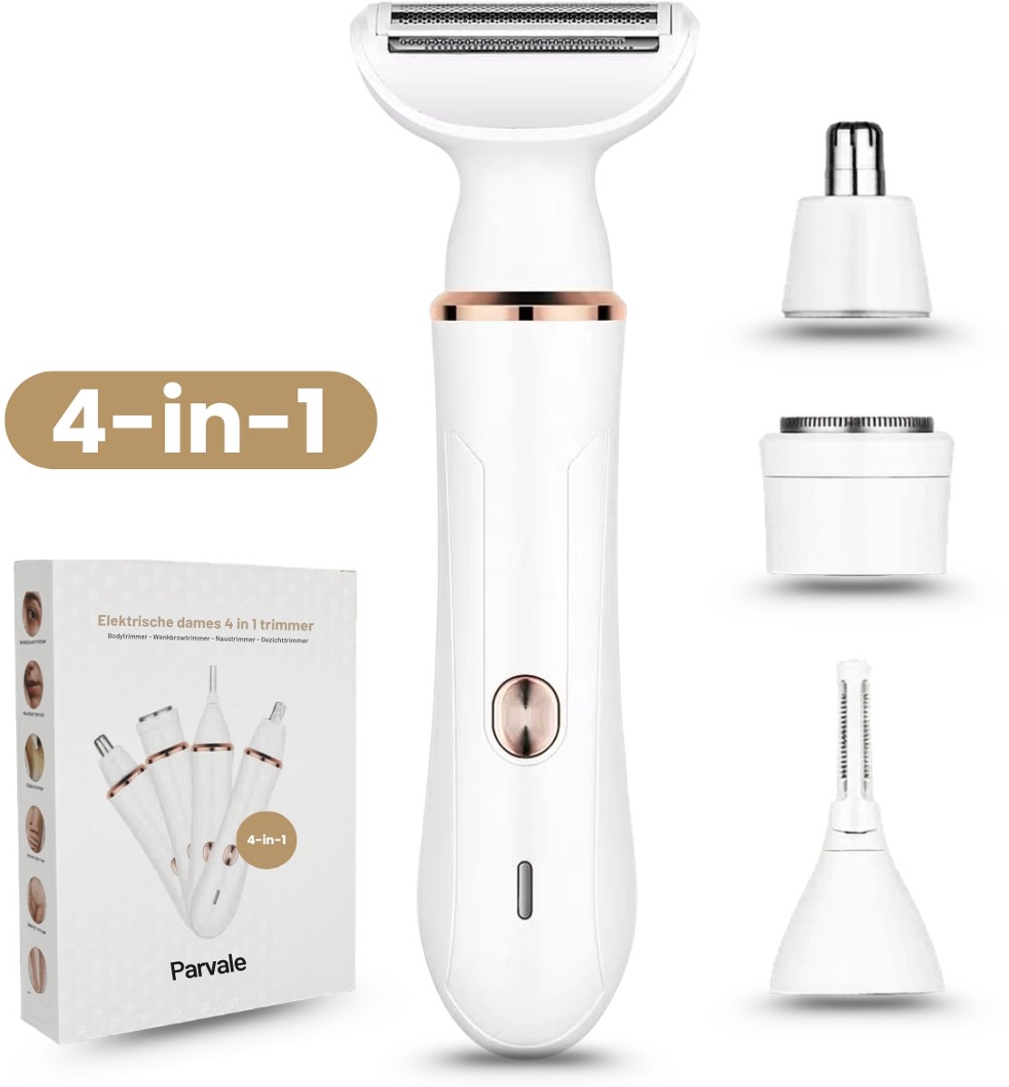 Parvale® Ladyshave 4 in 1 - Ladyshaves voor Vrouwen – Scheerapparaat Vrouw - Trimmer - Epileerapparaat dames - Epilator - Gezichtsepilator - Bikinitrimmer - Gezichtsontharing Dames