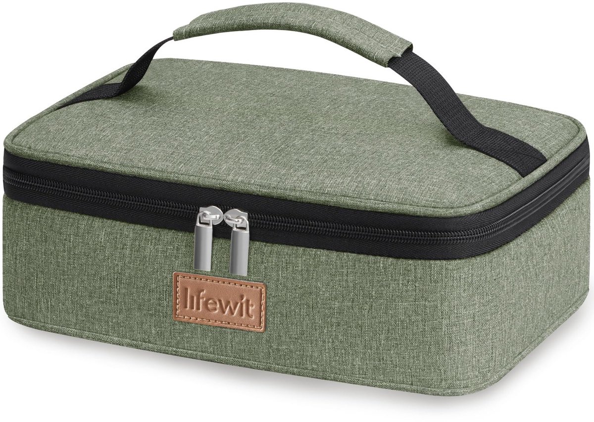 Dailygoods - Dailygoody - Kleine geïsoleerde koeltas - Opvouwbare lunchbox - Donkergroen - Draagbare koelbox - Ideaal voor picknicks en werk