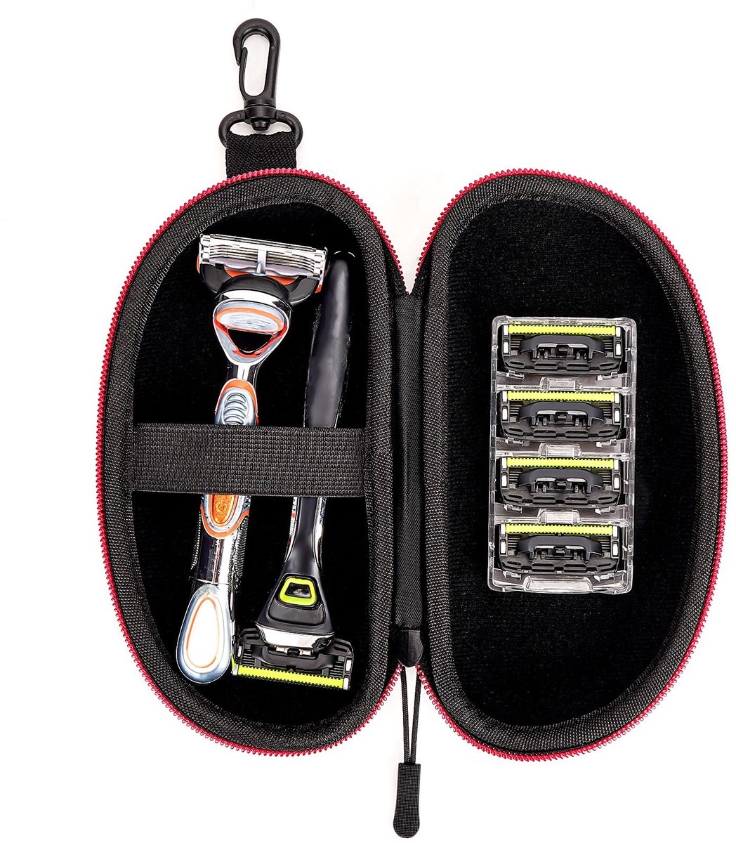 Dailygoods - Dailygoody - Reisetui - Scheermesjes opbergtas - Bescherming tegen krassen en stof - Zwart - Voor Gillette Fusion 5 en Sensor 3 - Compact en handig