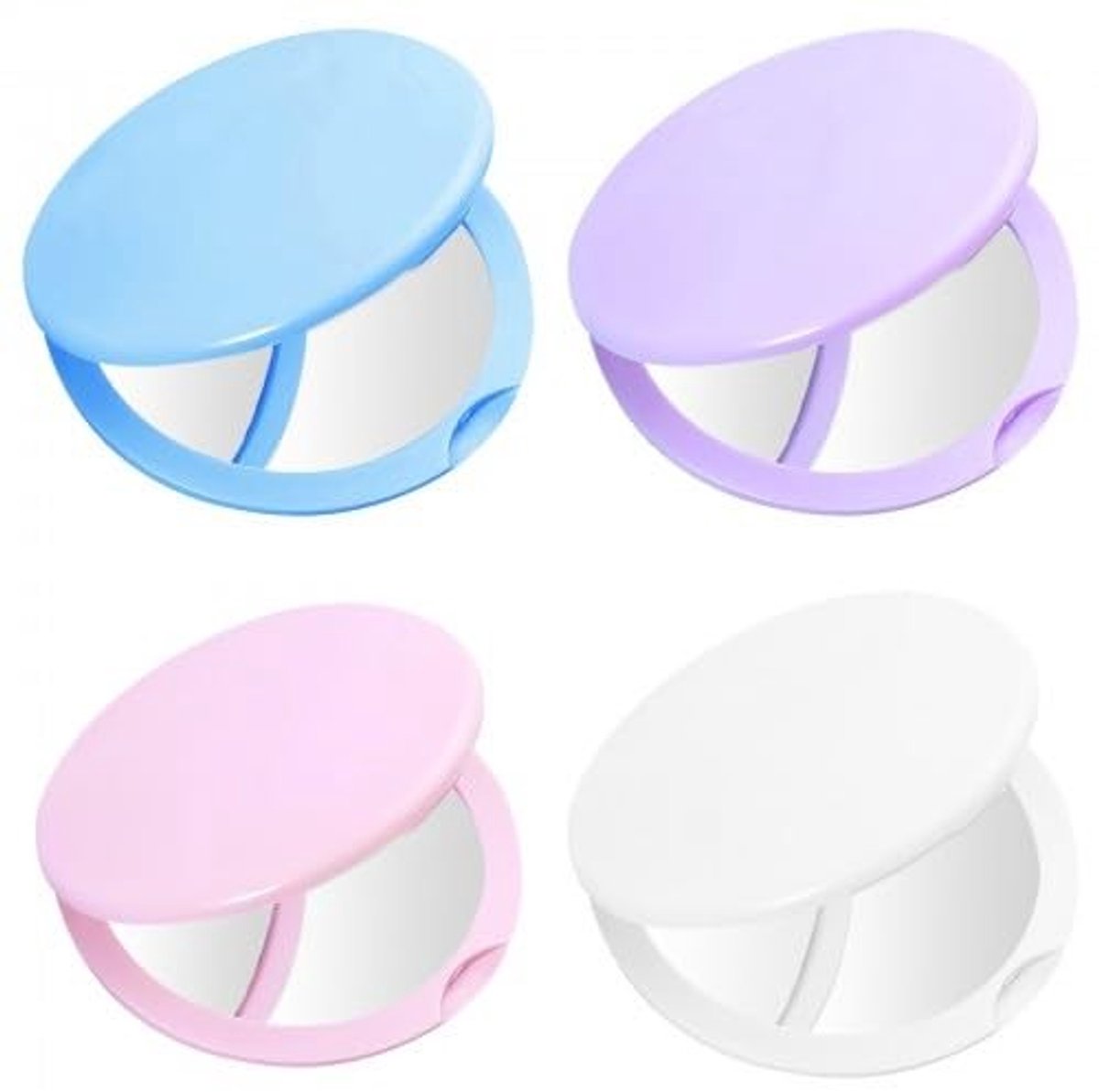 Dailygoods - Dailygoody - Zakspiegels - Make-upspiegel - Compact en lichtgewicht - Pasteltinten - Inklapbare mini-spiegel - Geschikt voor dagelijks gebruik - 4 stuks